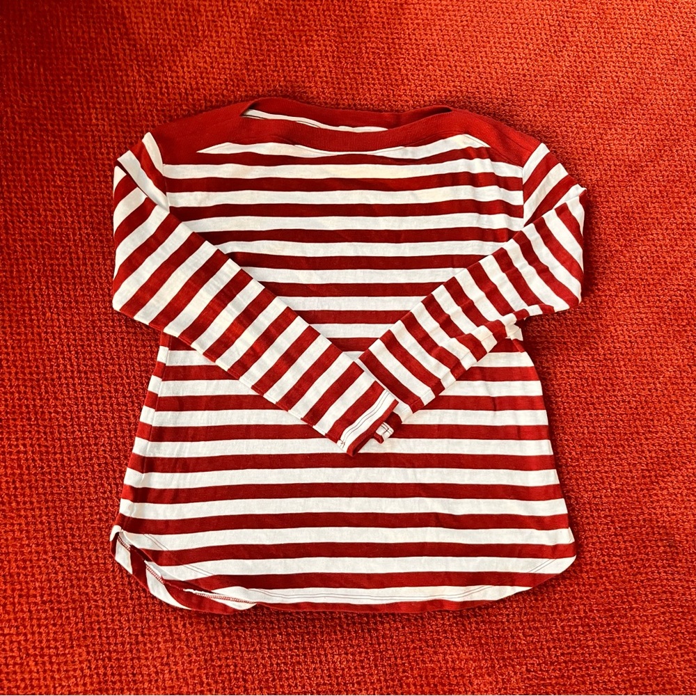 LOFT red and white striped shirt, size medium
